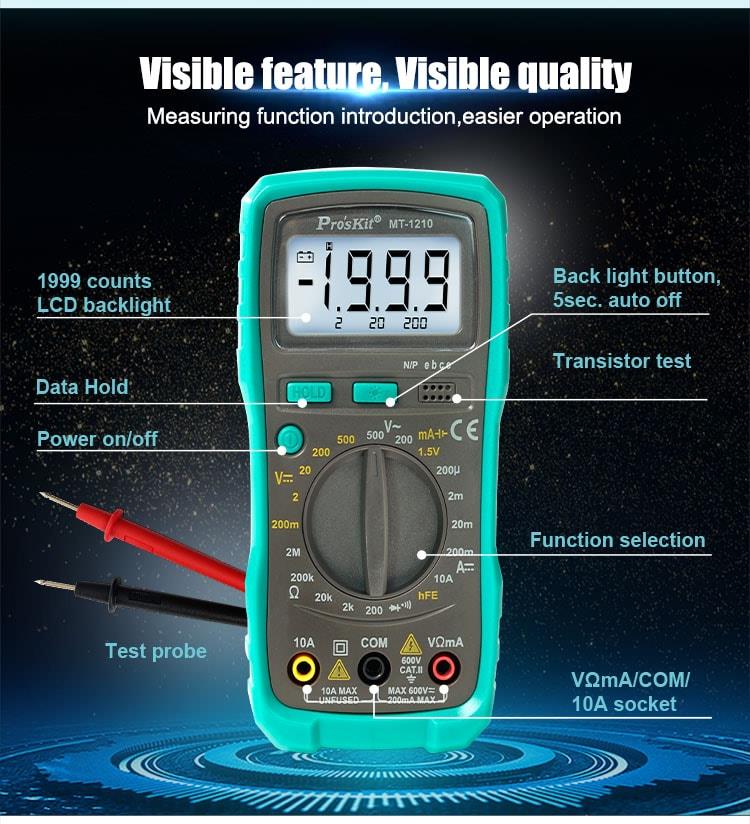 Proskit Digital Multimeter — Detail View