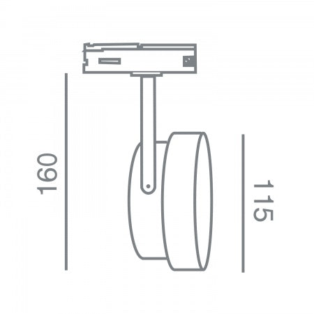 Cary 111 GU10 3-Phase Track Spotlight – 180° Tilt, Max 30 W & Black – view 2