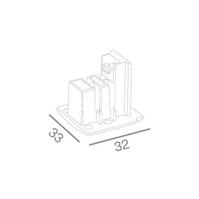 3-Phase Track End Cap 3C – Plastic, CE Certified, 33×32×3 mm & Black – view 2
