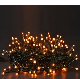 REDLED 400 LED String Lights Warm White 19.95 m – Green Cable, Programmable & IP44