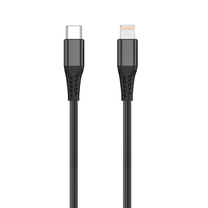 RP USB-C to Lightning Cable 1 m – 12 W Charging, 480 Mbps Sync & Nylon Braided Black – view 2