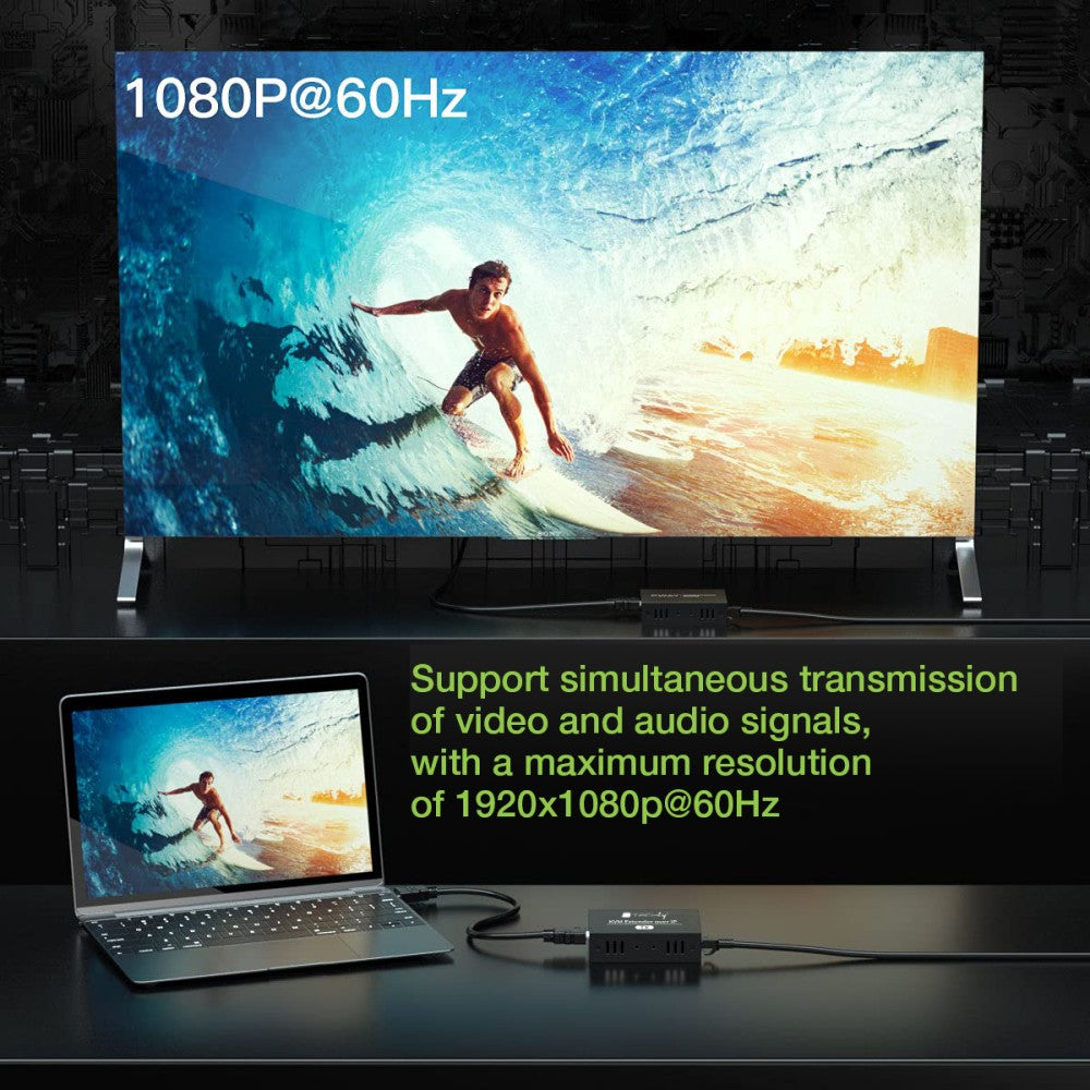 Techly IDATA HDMI-KVM4 KVM HDMI Extender 150m over Cat6 1080p - view 3