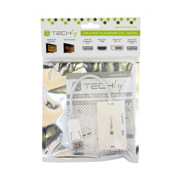 Techly IADAP DP-COMBOF3 DisplayPort 1.2 to HDMI DVI DP 4K Adapter - view 2