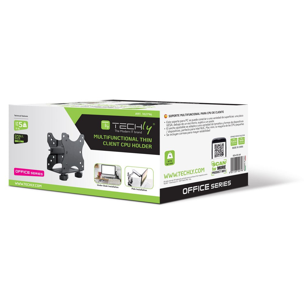 Techly ICA-CS 64 Under-Desk CPU Holder Adjustable - view 2