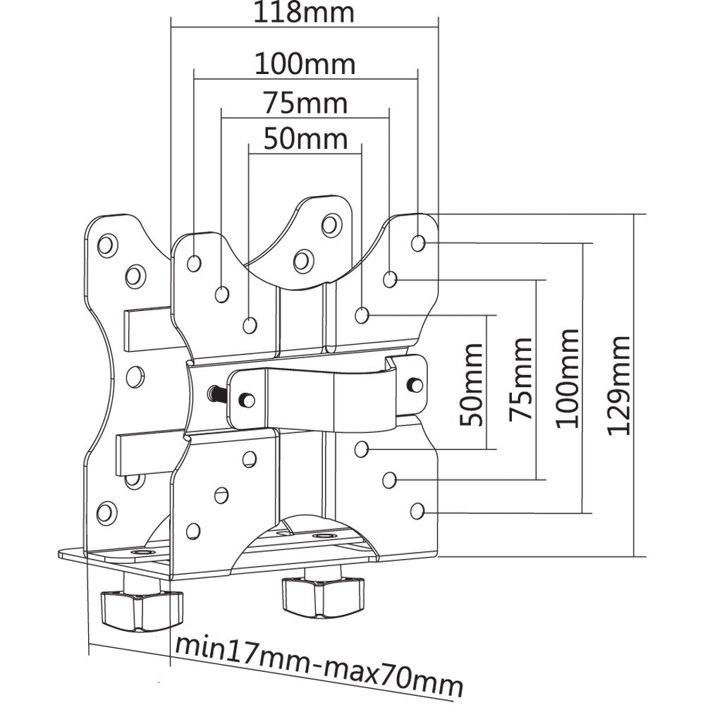 Techly ICA-CS 64 Under-Desk CPU Holder Adjustable - view 3
