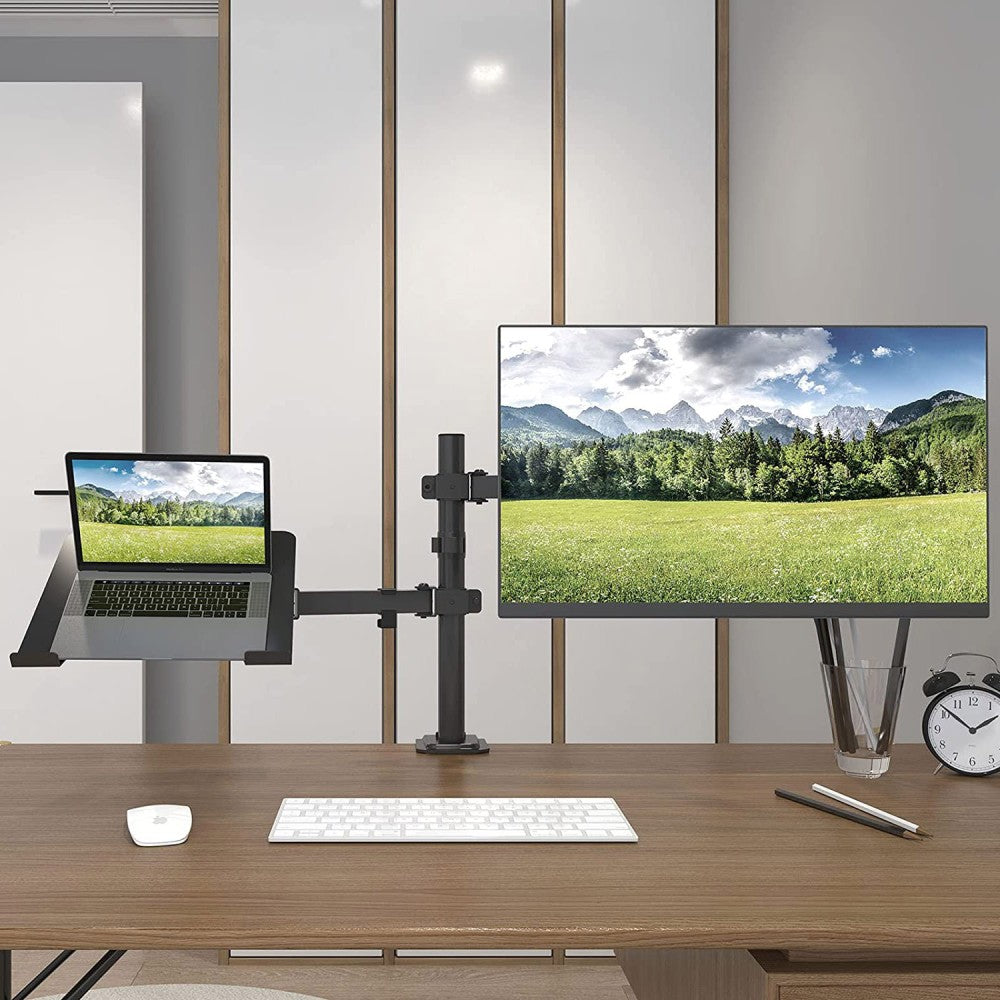 Techly ICA-LCD 174NB Desk Stand for Monitor 13-32" with Laptop Shelf - view 4