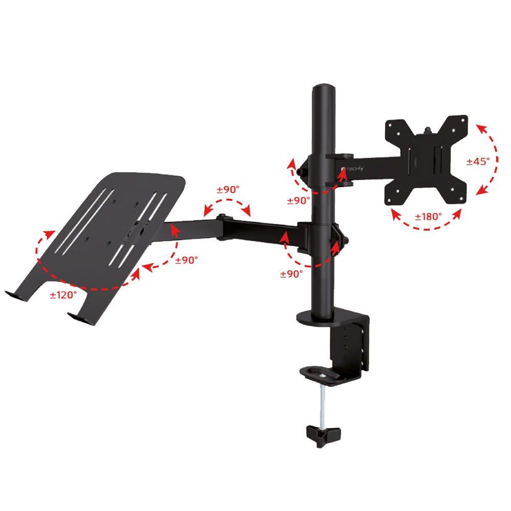 Techly ICA-LCD 174NB Desk Stand for Monitor 13-32" with Laptop Shelf - view 5