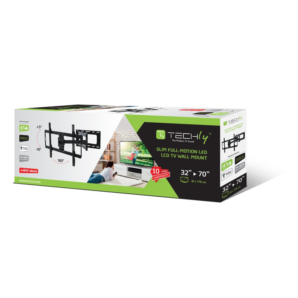 Techly ICA-PLB 23M Slim Full-Motion Wall Mount 32-70" TV - view 2