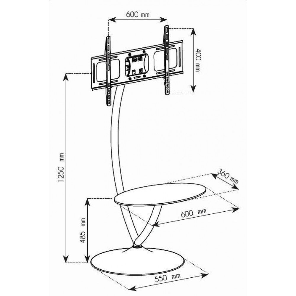 Techly ICA-TR13 Floor Stand with Shelf for LCD/LED/Plasma TV 32-70" - view 3