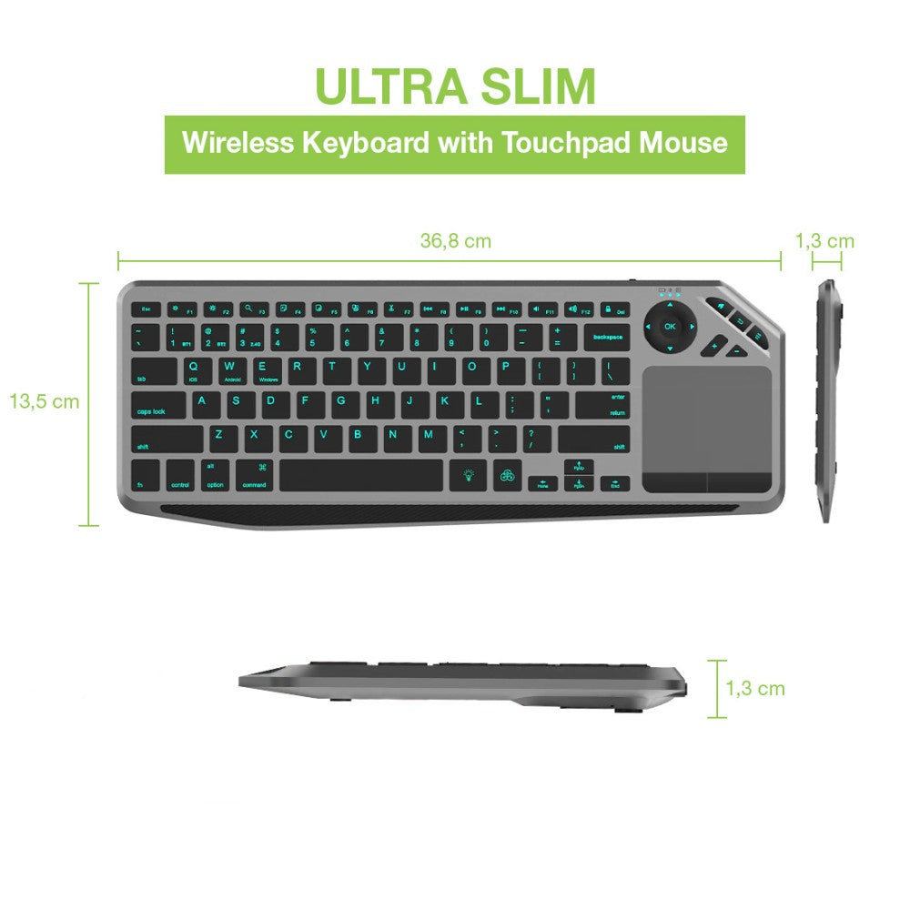 Techly ICTB9801TB Wireless Keyboard with Touchpad — View 4