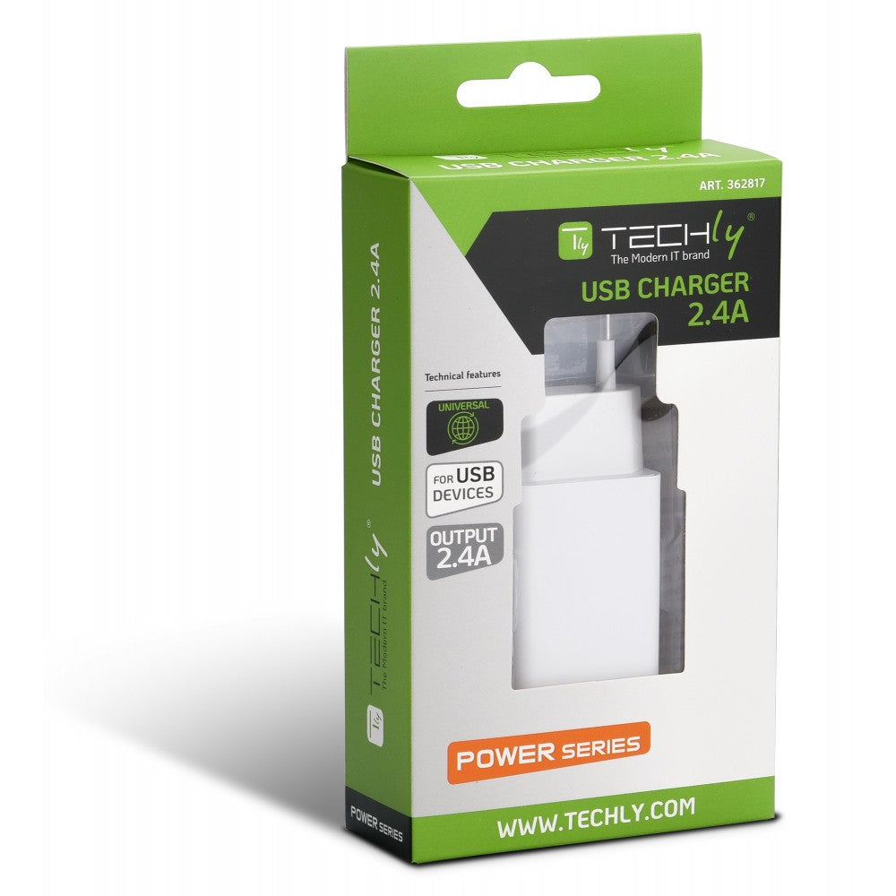 Techly IPW-USB-24WH Wall USB Charger 5V 2.4A 12W White - view 2
