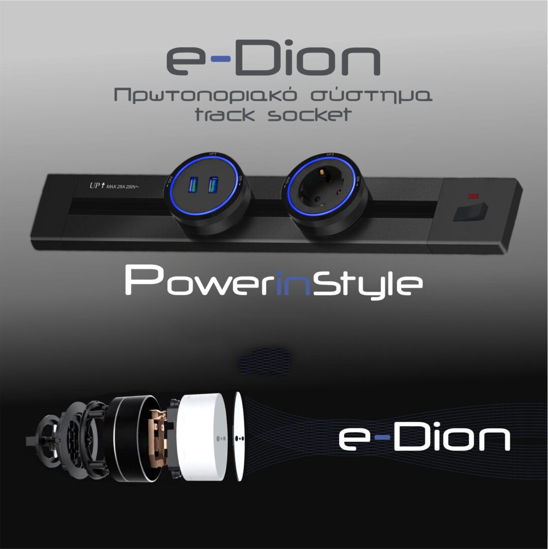 Track Socket 2× USB Charging Module Silver – Blue LED, 2.1 A Output & Twist-Lock Slide – view 3