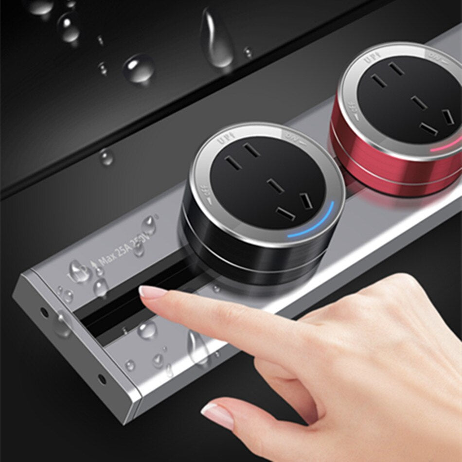 Track Socket 2× USB Charging Module Silver – Blue LED, 2.1 A Output & Twist-Lock Slide – view 4