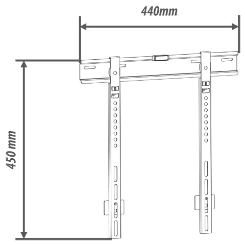 Unitronic Fixed TV Wall Mount — Side View