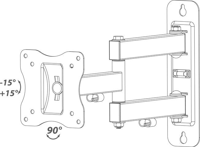 Unitronic Fixed TV Wall Mount — Side View
