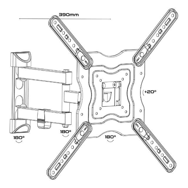 Unitronic Fixed TV Wall Mount — Side View
